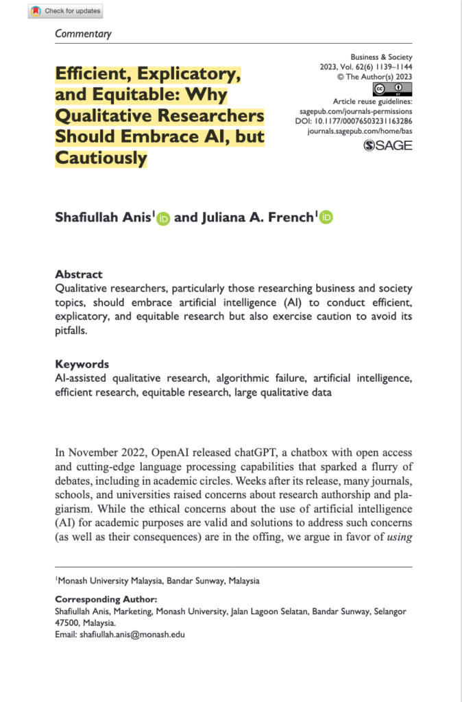 AI in Qualitative Research