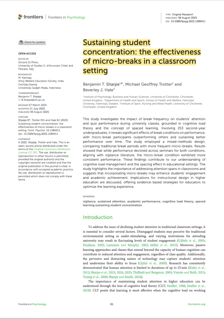 Micro-Breaks in the Classroom