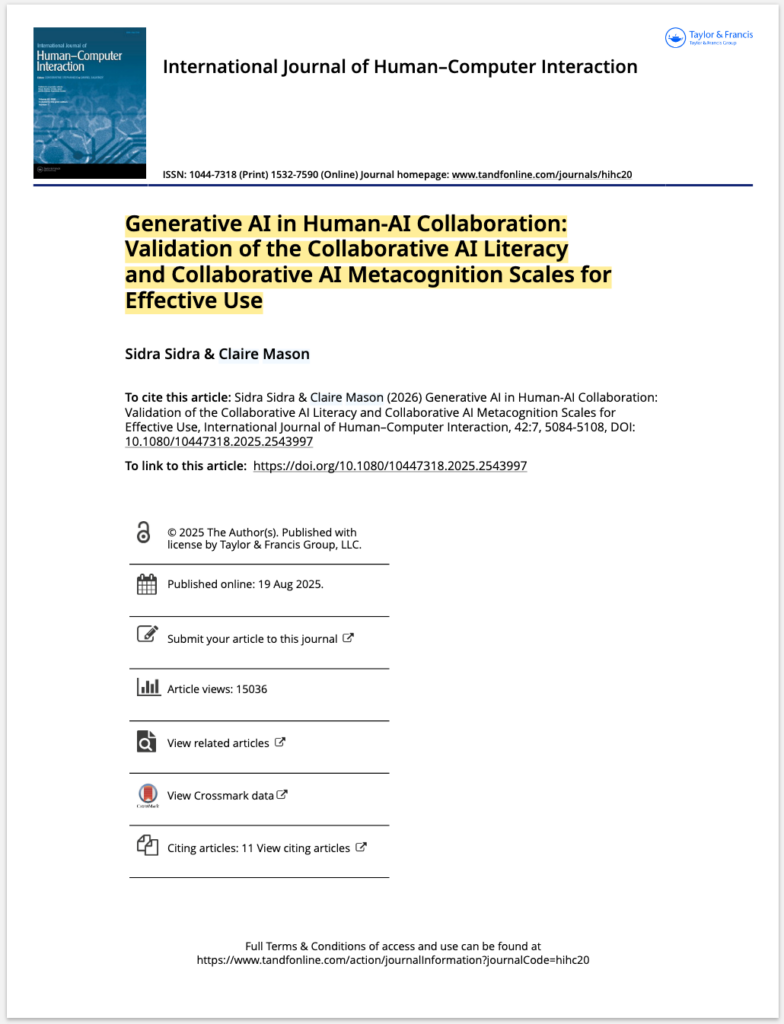 Collaborative AI Literacy and Metacognition