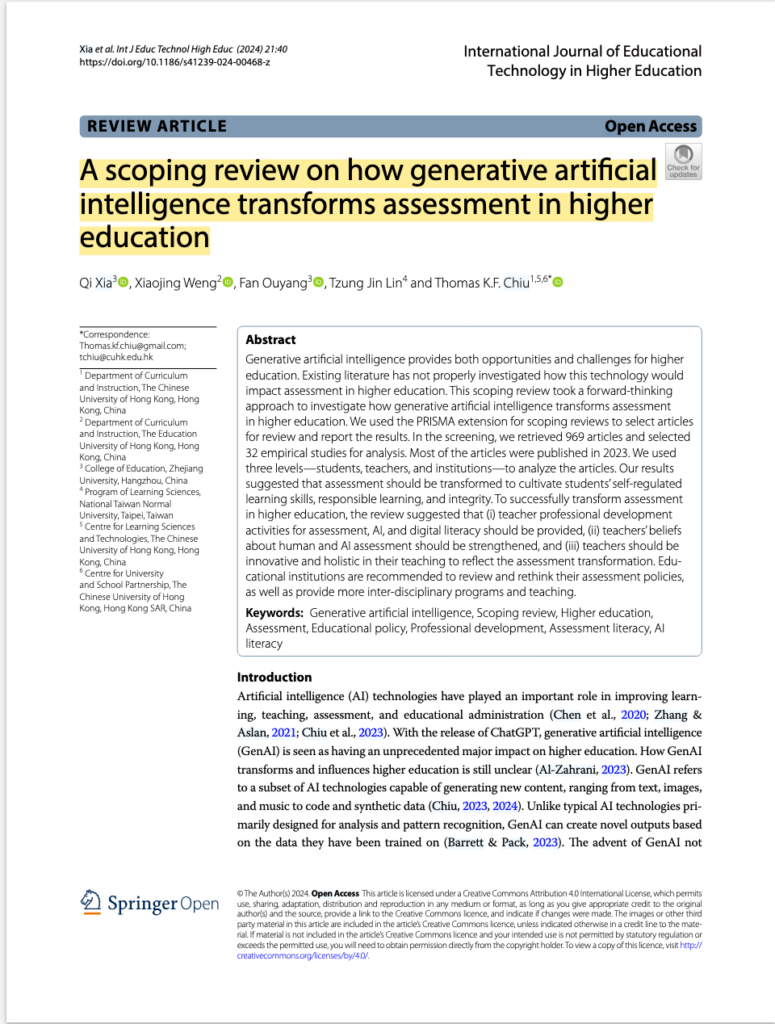 AI and Assessment in Higher Education
