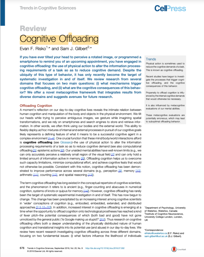 cognitive offloading