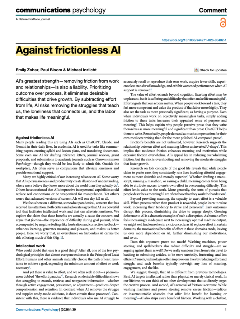 Against frictionless AI.